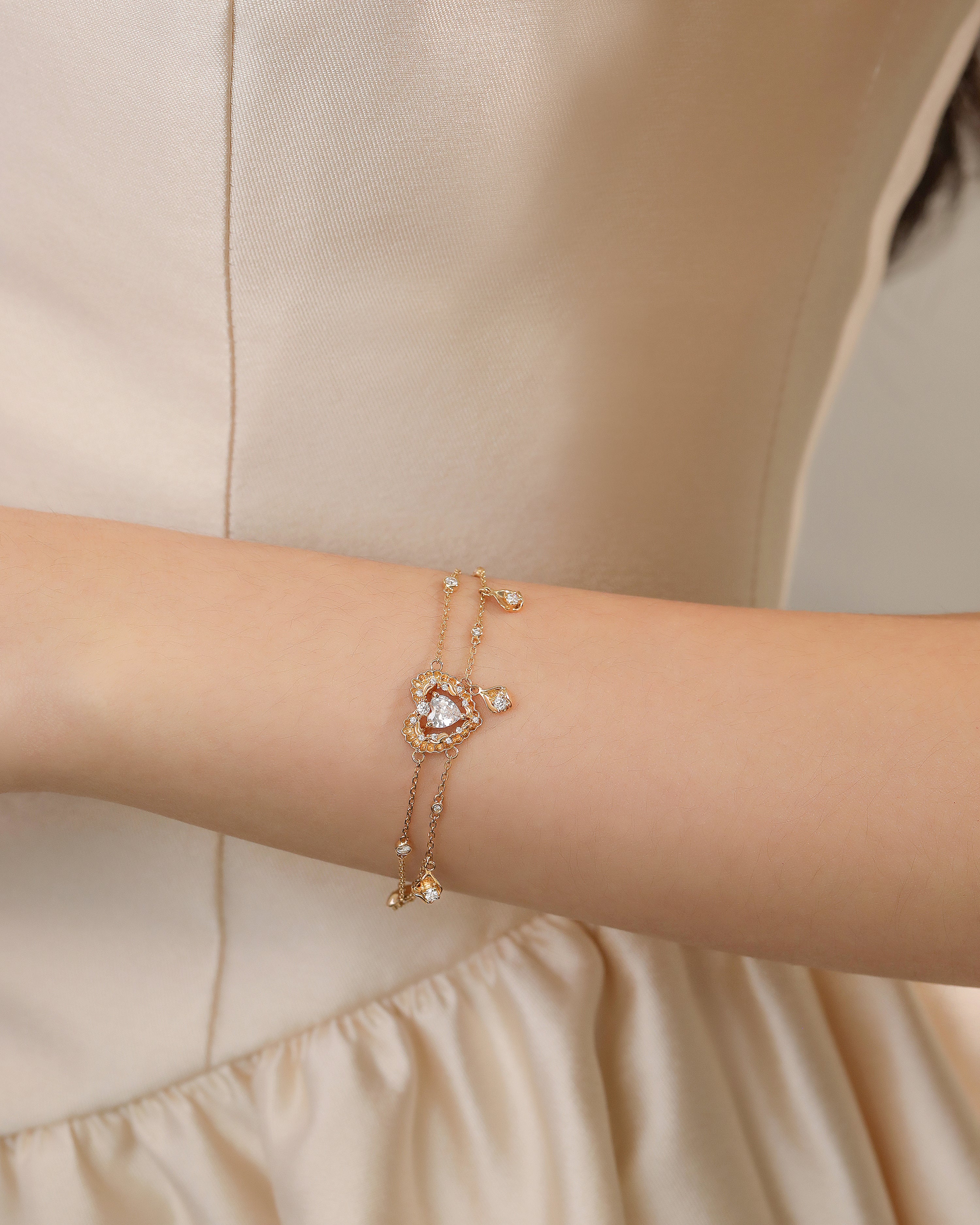 Heart in Bloom Double-Layer Bracelet