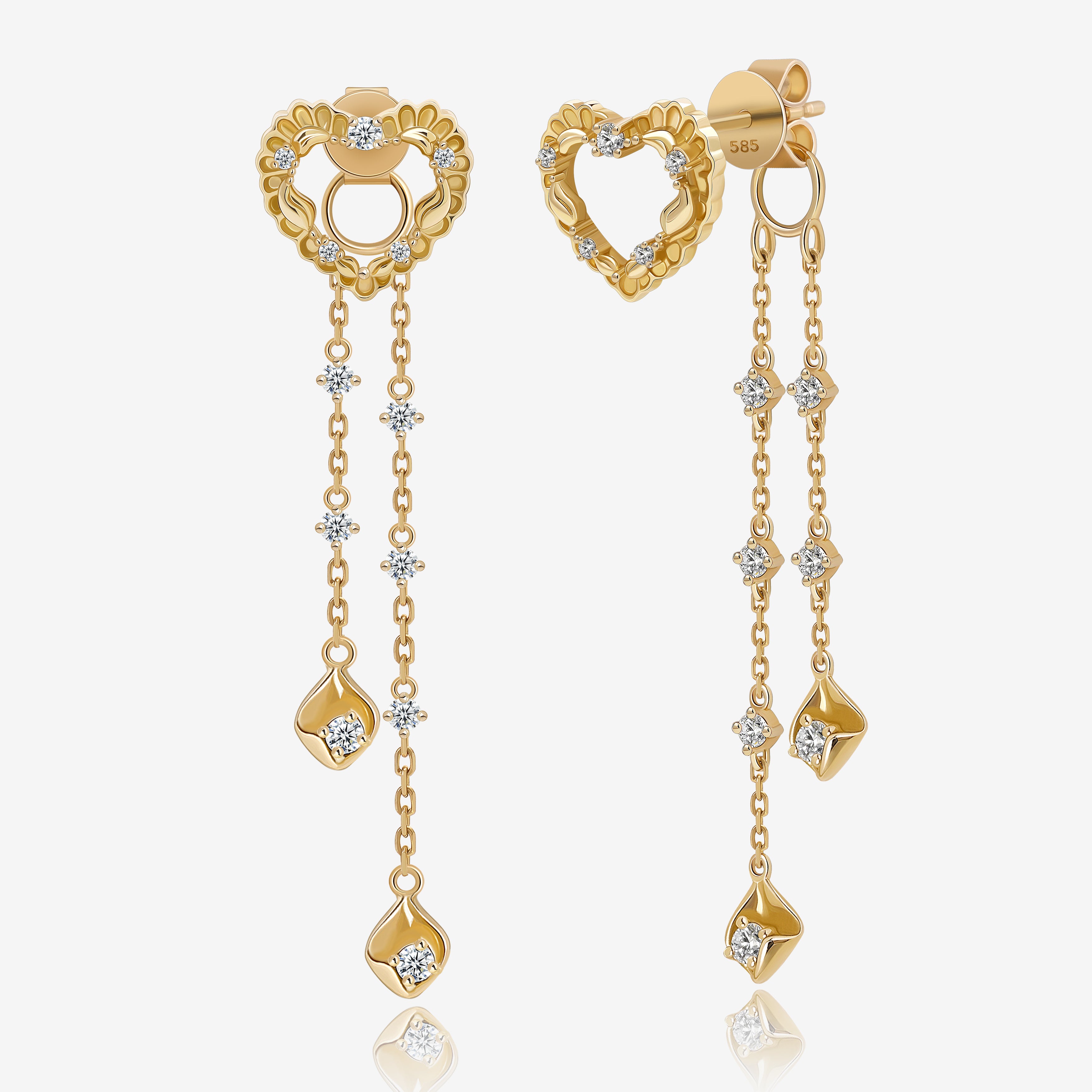 Heart in Bloom Convertible Drop Earrings