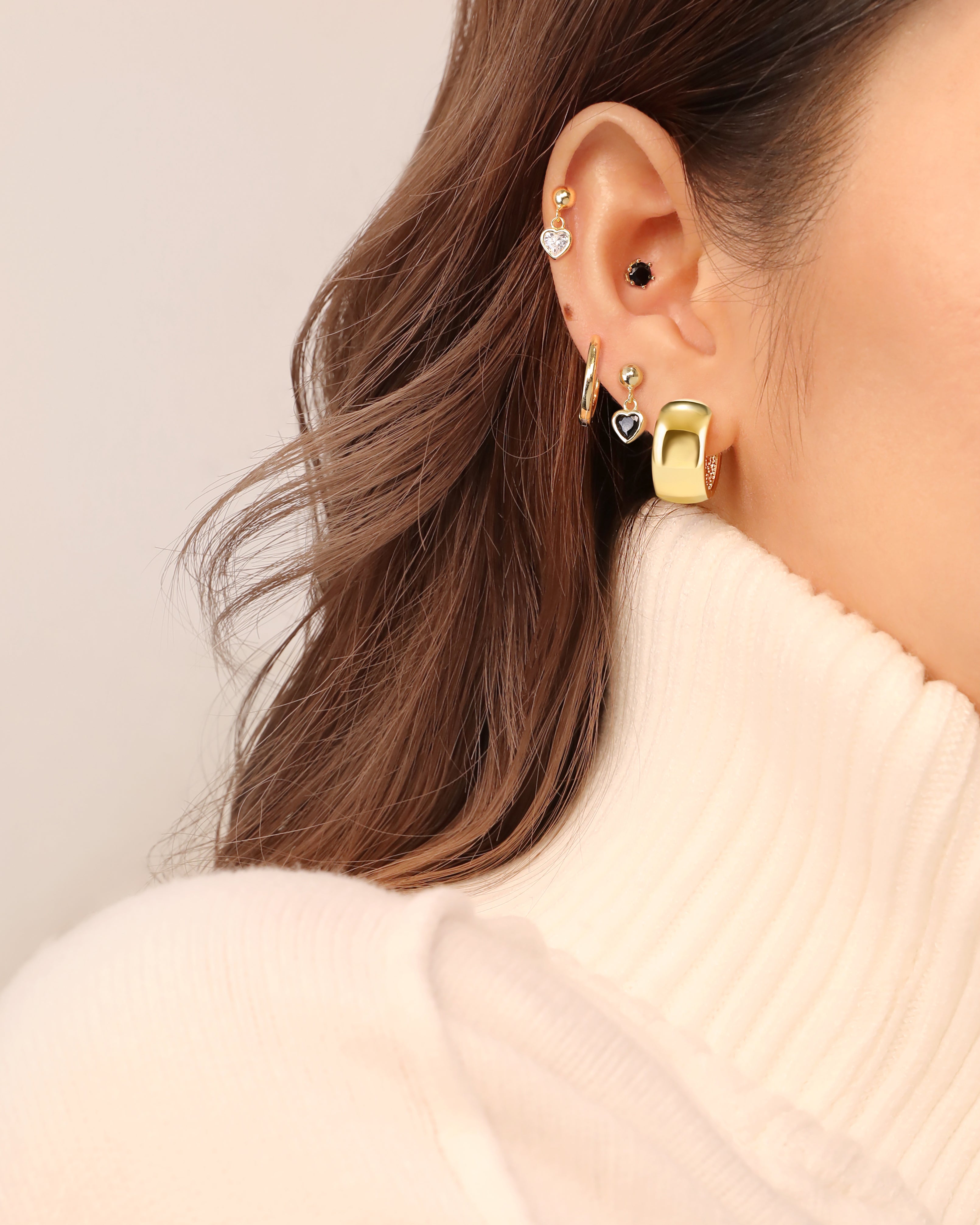 Birthstone Heart Screw Back Earrings